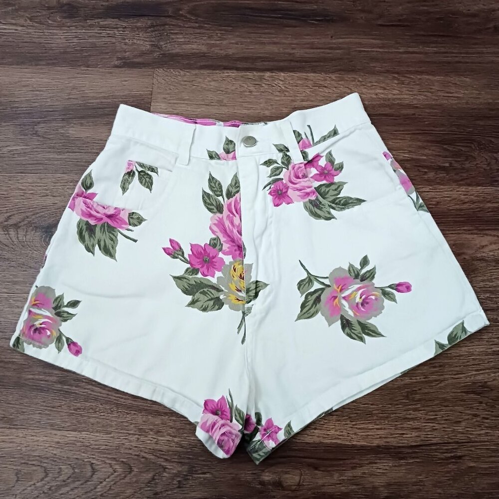 Vintage Trade Secret Floral Roses Cotton Chino Shorts Juniors Size 5‎